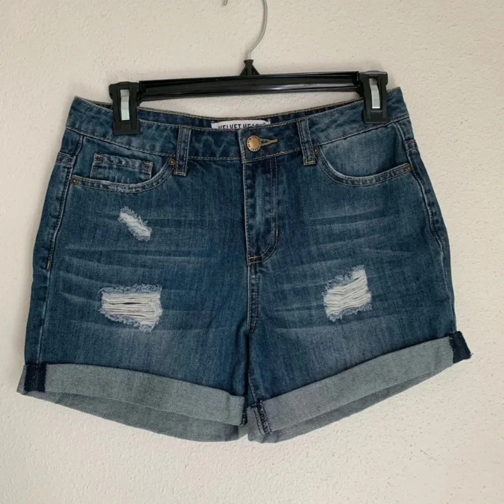 Velvet Heart Paris relaxed roll up jean shorts 25